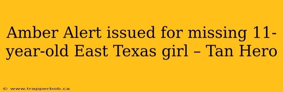 Amber Alert issued for missing 11-year-old East Texas girl – Tan Hero