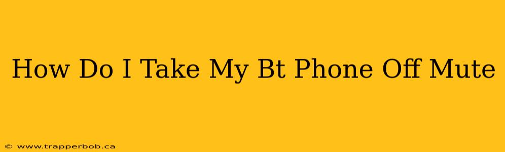 How Do I Take My Bt Phone Off Mute