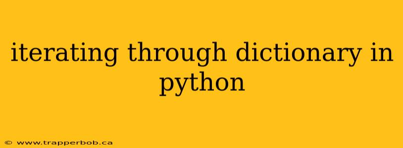 iterating through dictionary in python