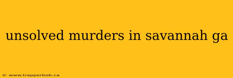 unsolved murders in savannah ga