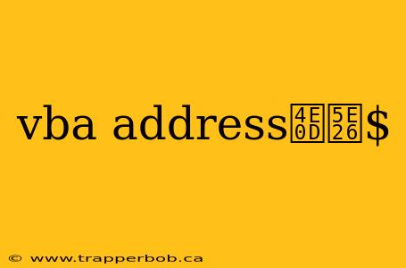 vba address不带$