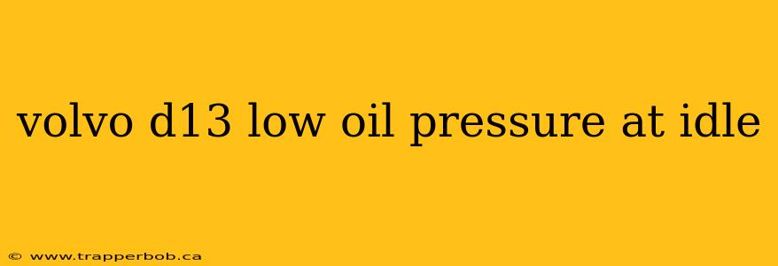 volvo d13 low oil pressure at idle