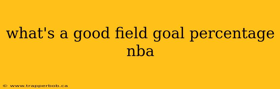what's a good field goal percentage nba